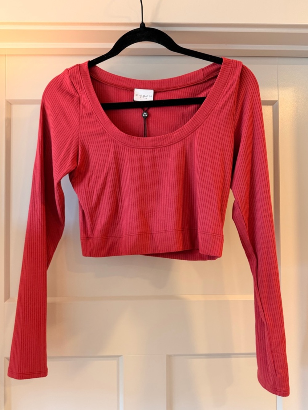 Stillwater LS Ribbed Scoop Neck Crop Top